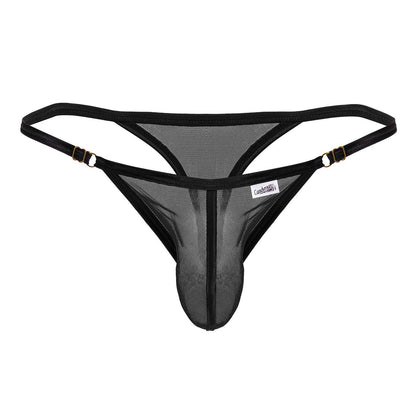 CandyMan Men's Underwear 99776 Mesh Thongs Color Black