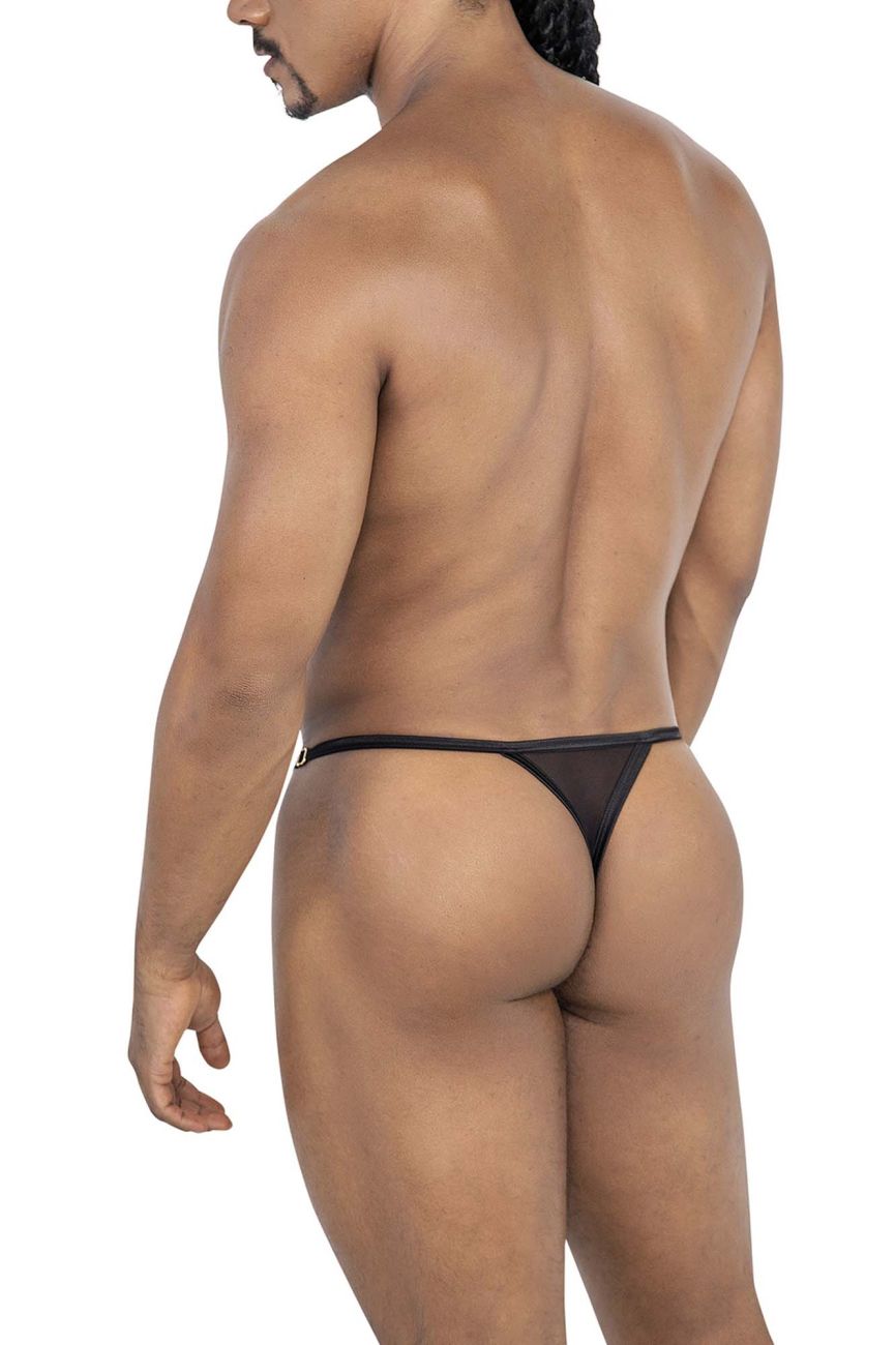 CandyMan Men's Underwear 99776 Mesh Thongs Color Black