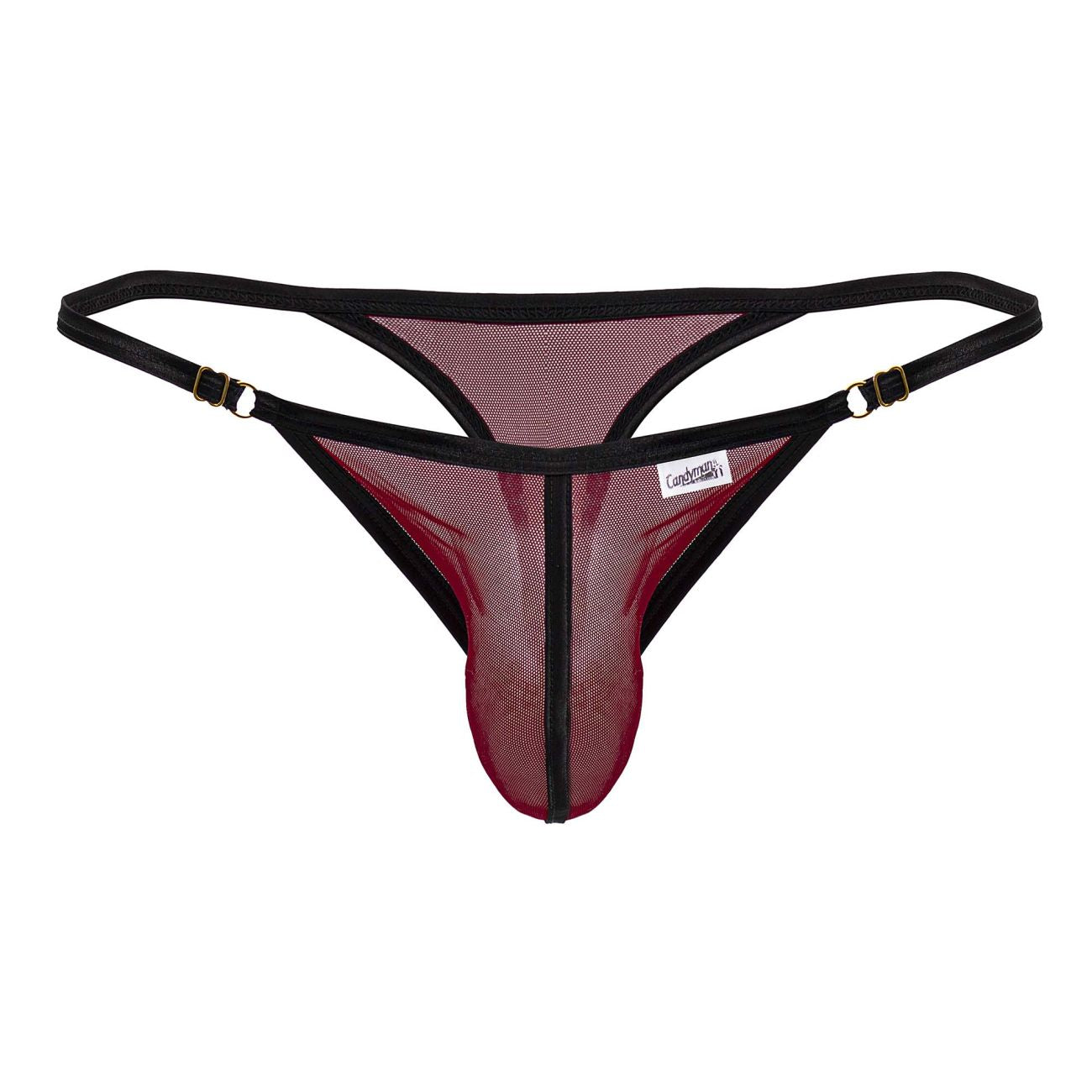 CandyMan Men's Underwear 99776 Mesh Thongs Color Burgundy