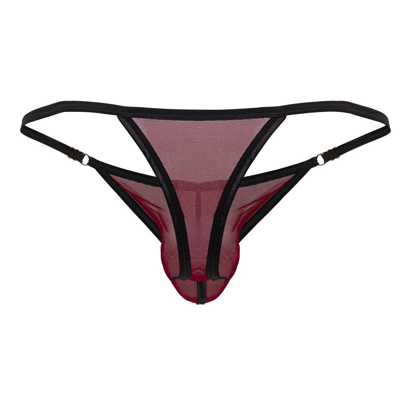 CandyMan Men's Underwear 99776 Mesh Thongs Color Burgundy
