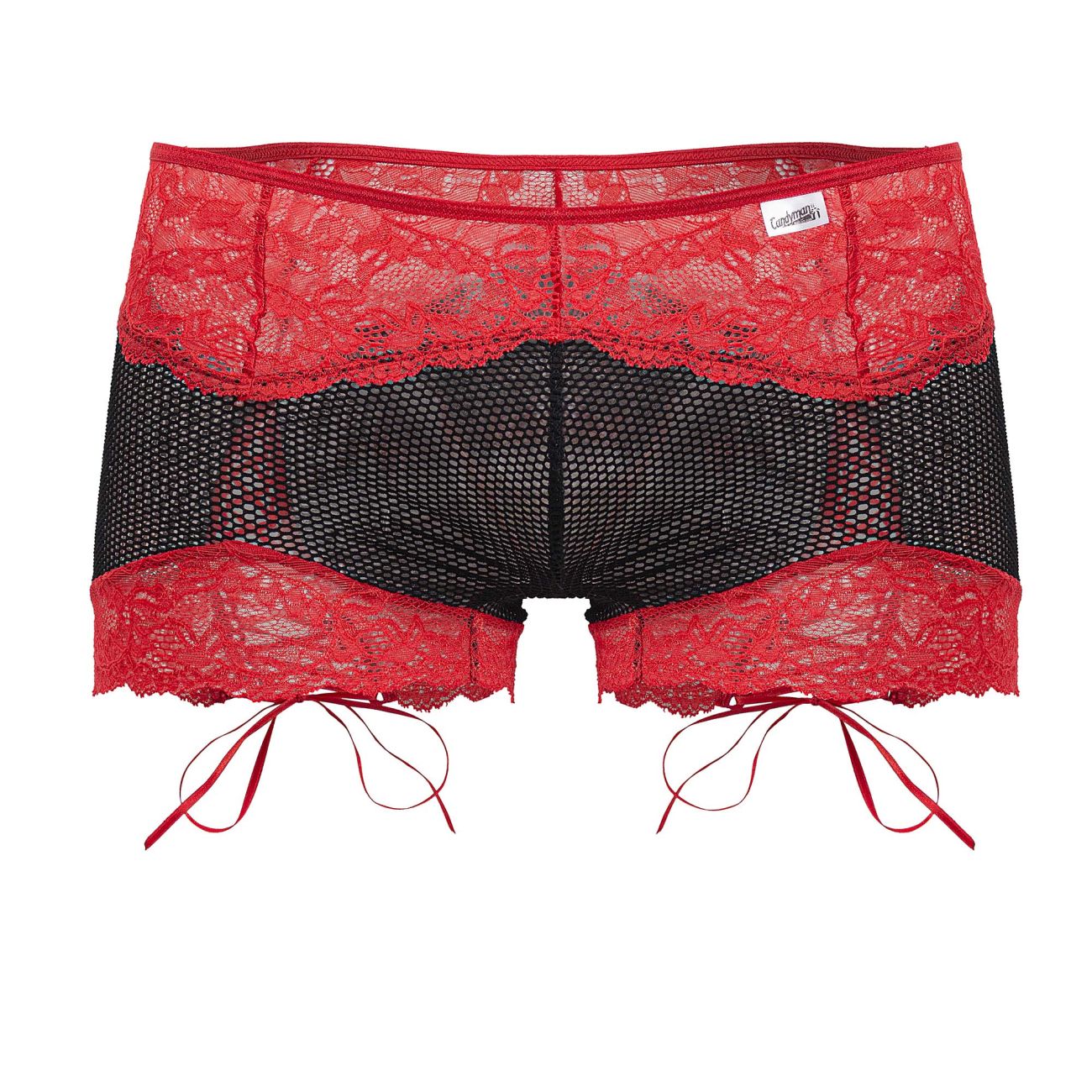 CandyMan Men's Underwear 99779 Mesh Lace Trunks Color Black