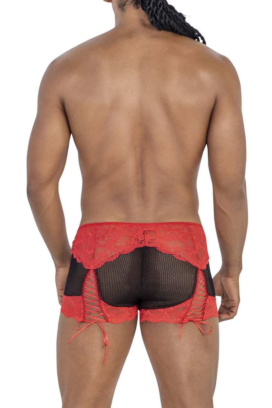 CandyMan Men's Underwear 99779 Mesh Lace Trunks Color Black