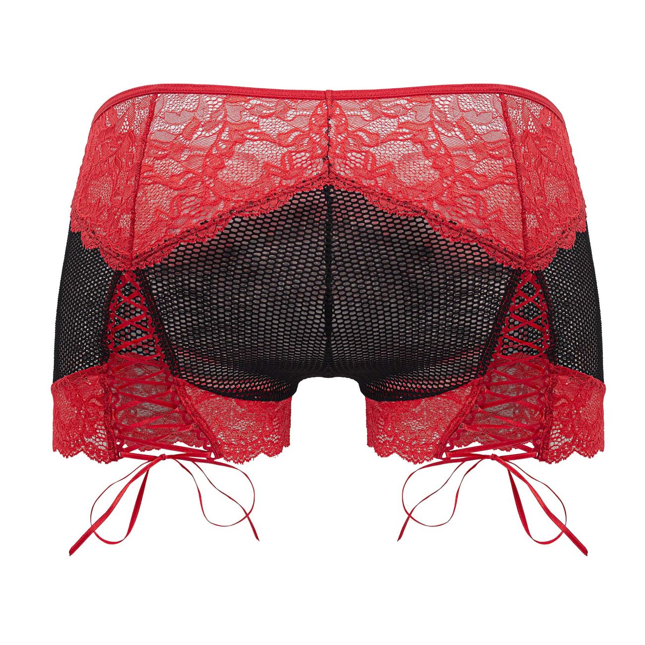 CandyMan Men's Underwear 99779 Mesh Lace Trunks Color Black