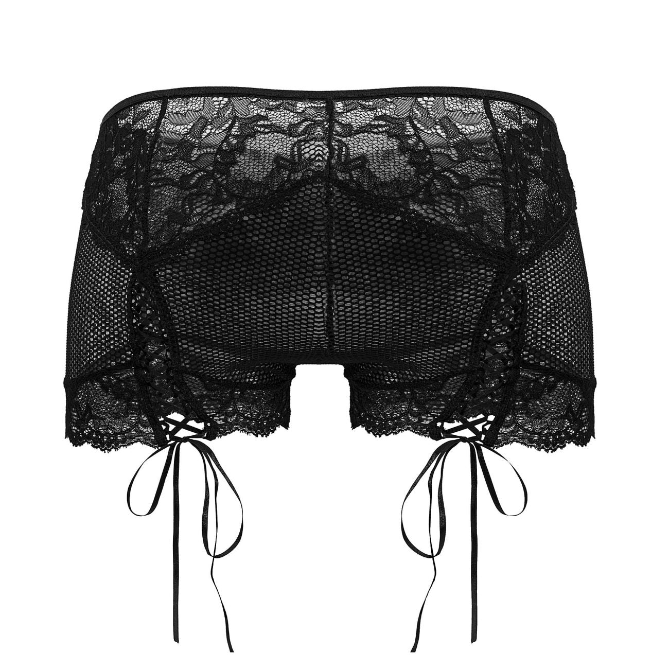 CandyMan Men's Underwear 99779 Mesh Lace Trunks Color Black