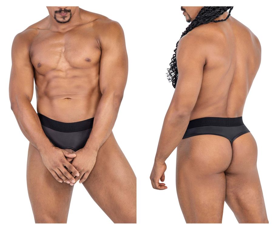 CandyMan Men's Underwear 99781 Protuder Thongs Color Black