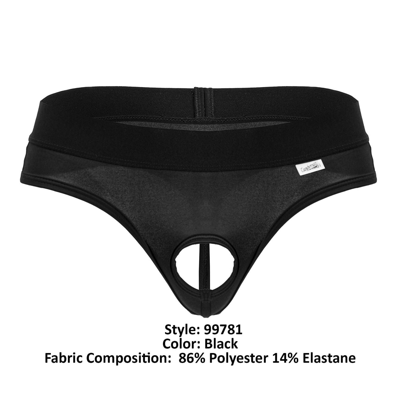 CandyMan Men's Underwear 99781 Protuder Thongs Color Black