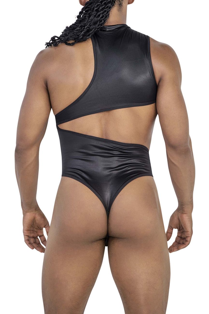 CandyMan Men's Underwear 99783 One Shoulder Bodysuit Color Black