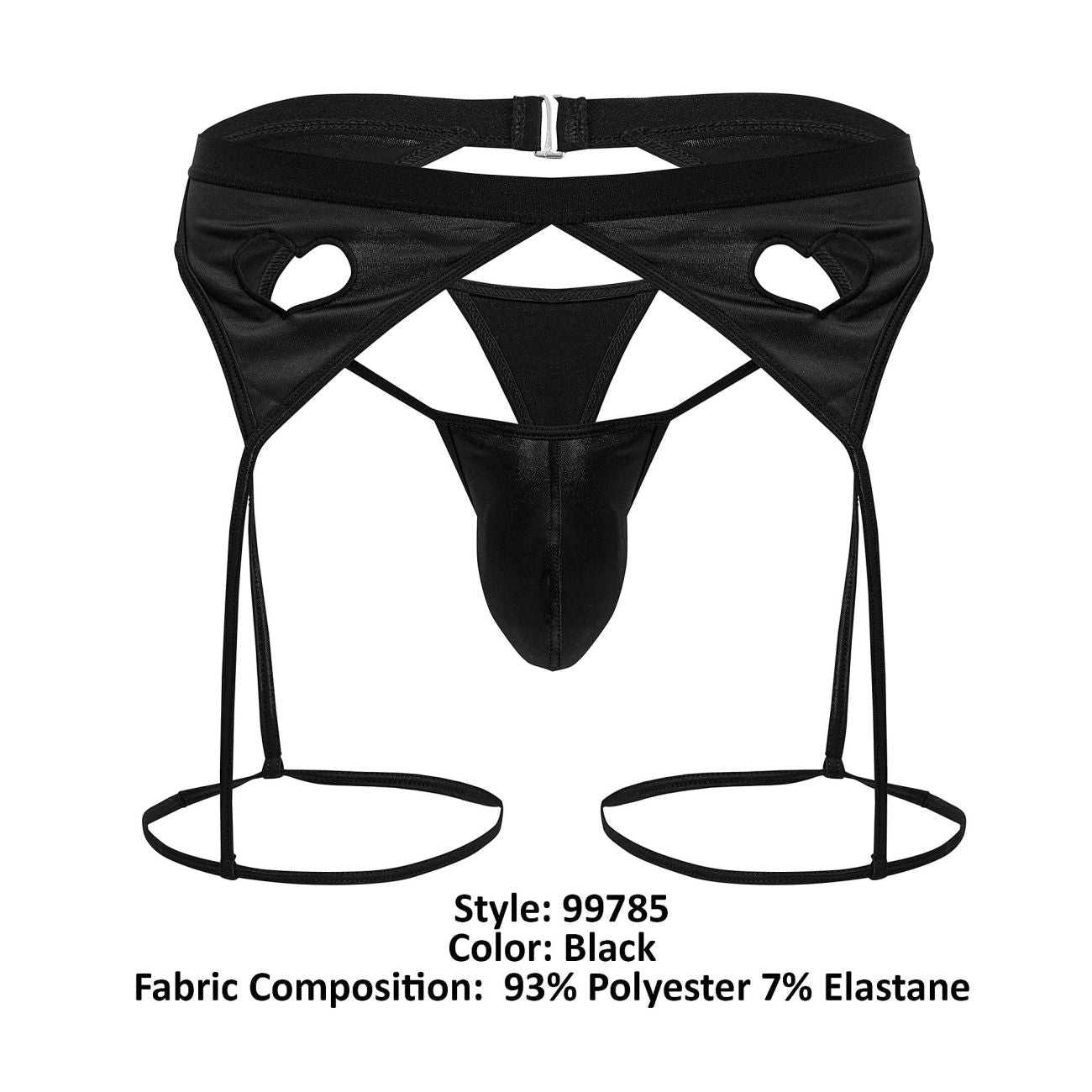CandyMan Men's Underwear 99785 Garter Outfit Color Black