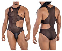Black Mesh Polyamide Bodysuit - view 1