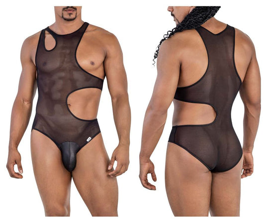 CandyMan Men's Underwear 99788 Mesh Bodysuit Color Black