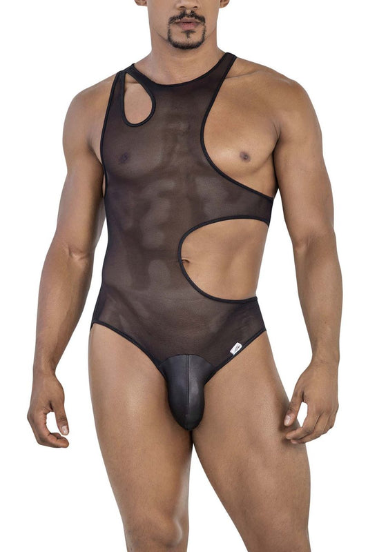 CandyMan Men's Underwear 99788 Mesh Bodysuit Color Black