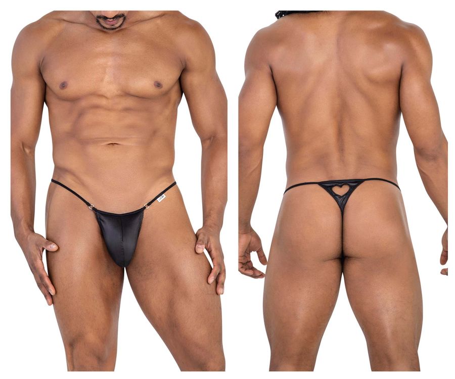 CandyMan Men's Underwear 99789 Heart Thongs Color Black