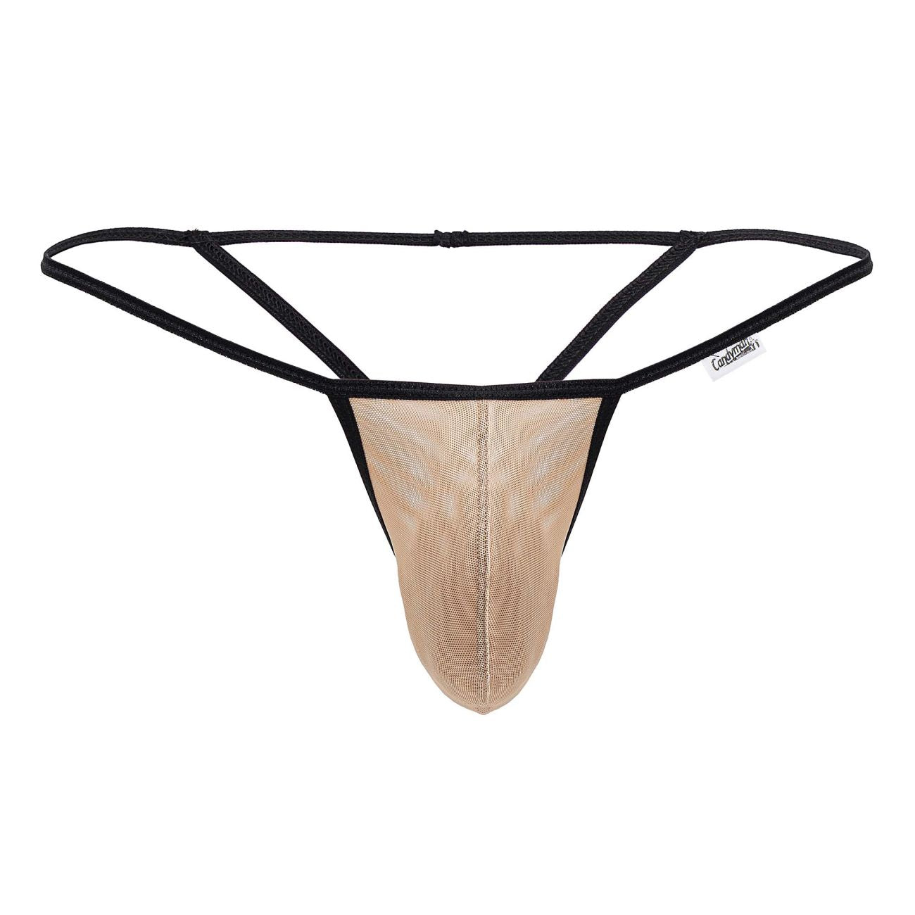 CandyMan Men's Underwear 99795 Mesh G-String Thongs Color Beige