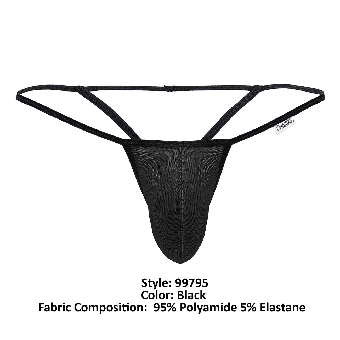CandyMan Men's Underwear 99795 Mesh G-String Thongs Color Black