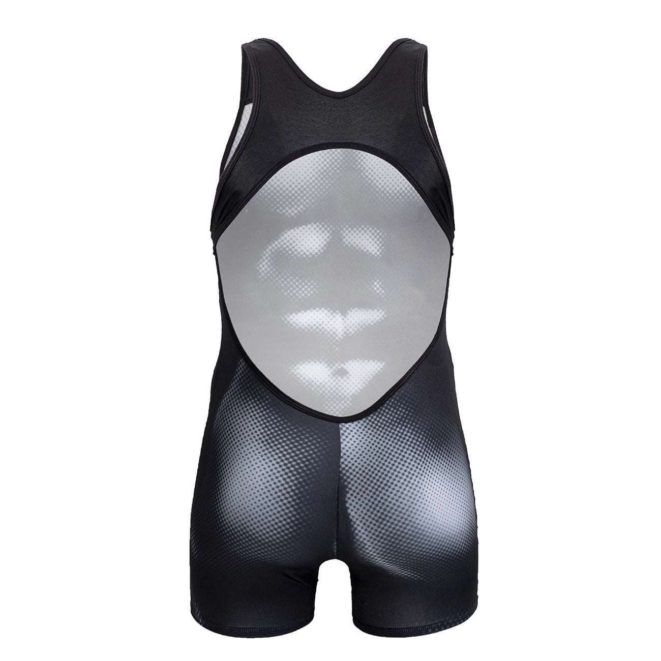 CandyMan Men's Underwear 99796 Muscle Onesie Bodysuit Color Black-White