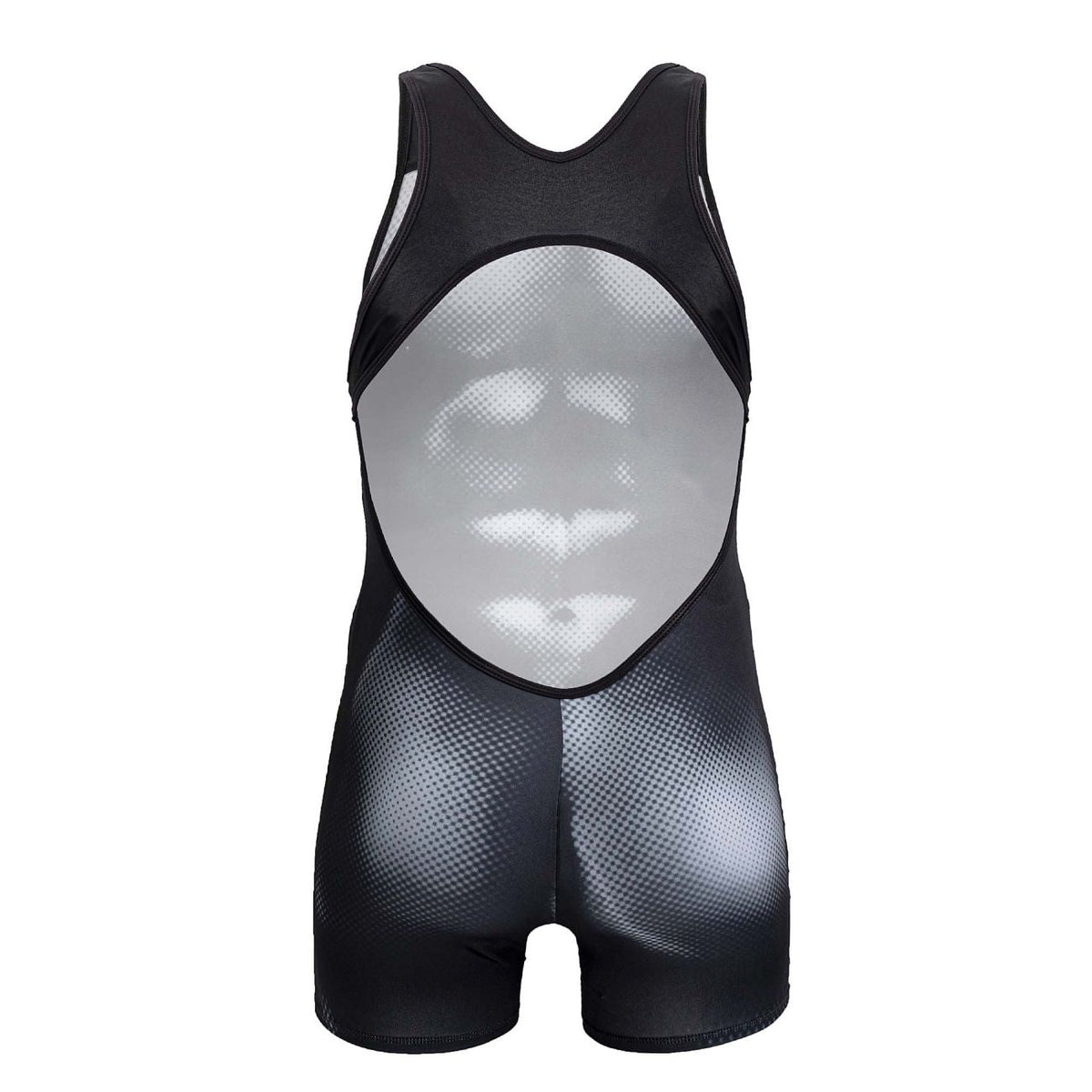 CandyMan Men's Underwear 99796 Muscle Onesie Bodysuit Color Black-White