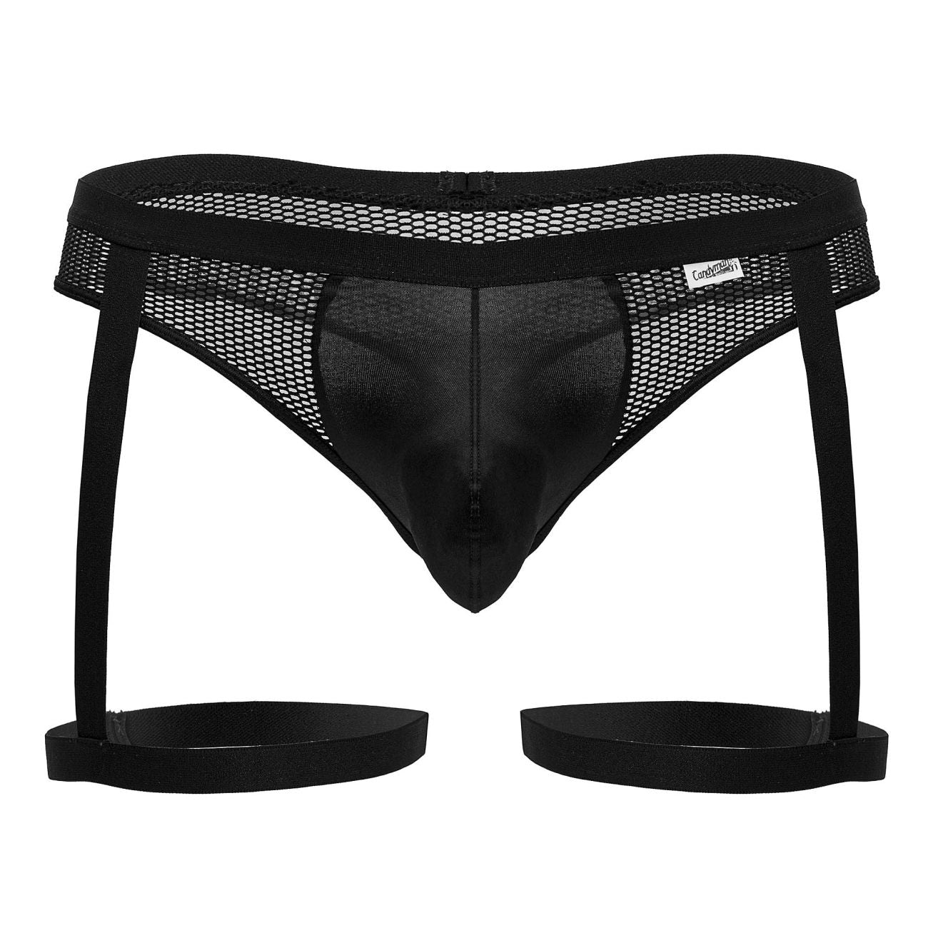 CandyMan Men's Underwear 99798 Garter Mesh Thongs Color Black