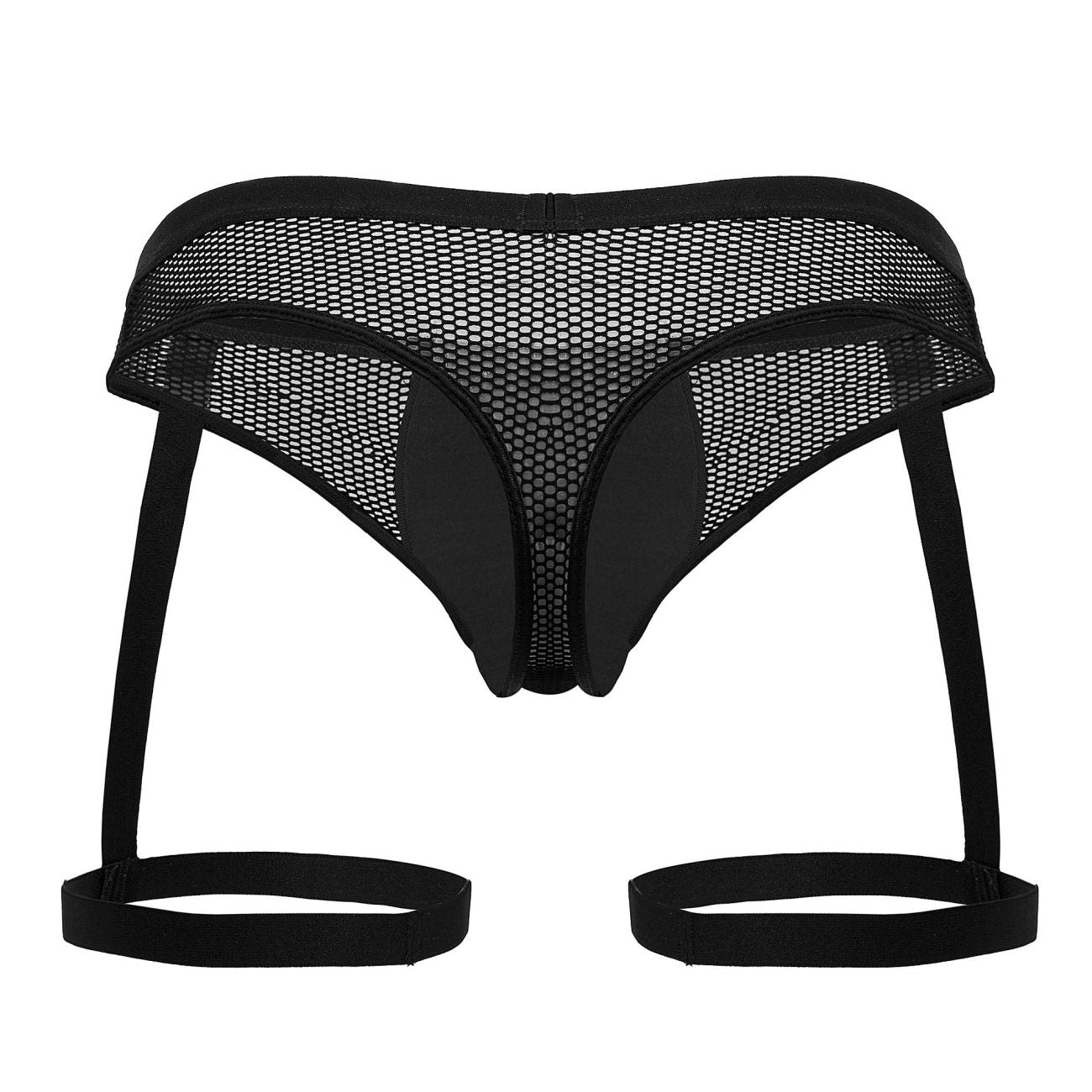 CandyMan Men's Underwear 99798 Garter Mesh Thongs Color Black