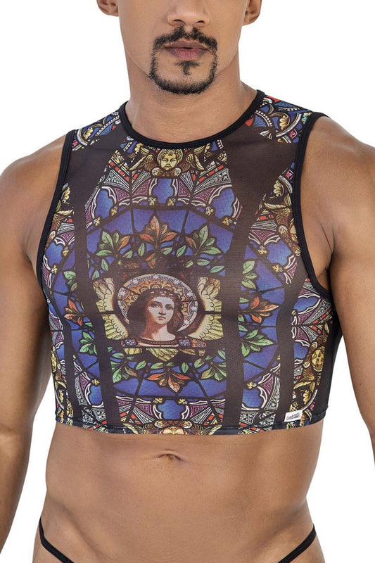 CandyMan Men's Underwear 99805 Stained Glass Tank Top Color Black-Print