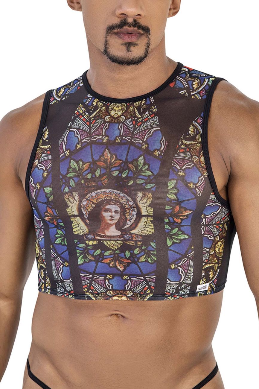 CandyMan Men's Underwear 99805 Stained Glass Tank Top Color Black-Print
