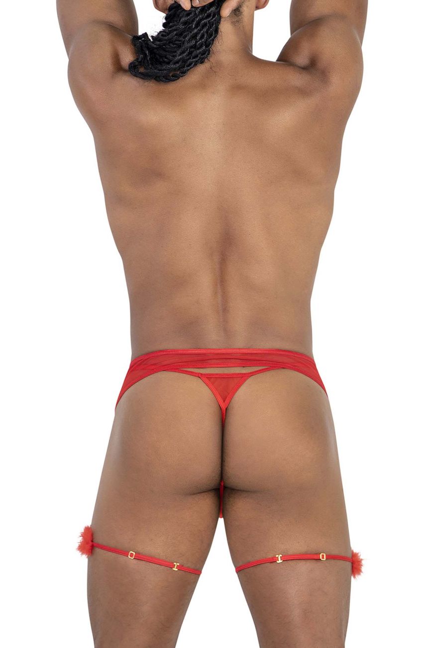 CandyMan Men's Underwear 99806 Mesh Garter Outfit Color Red