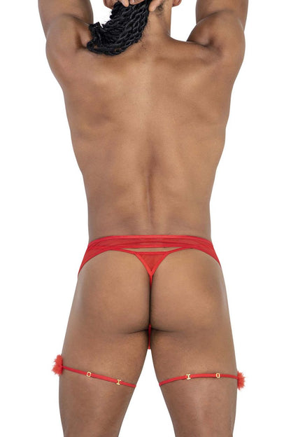 CandyMan Men's Underwear 99806 Mesh Garter Outfit Color Red
