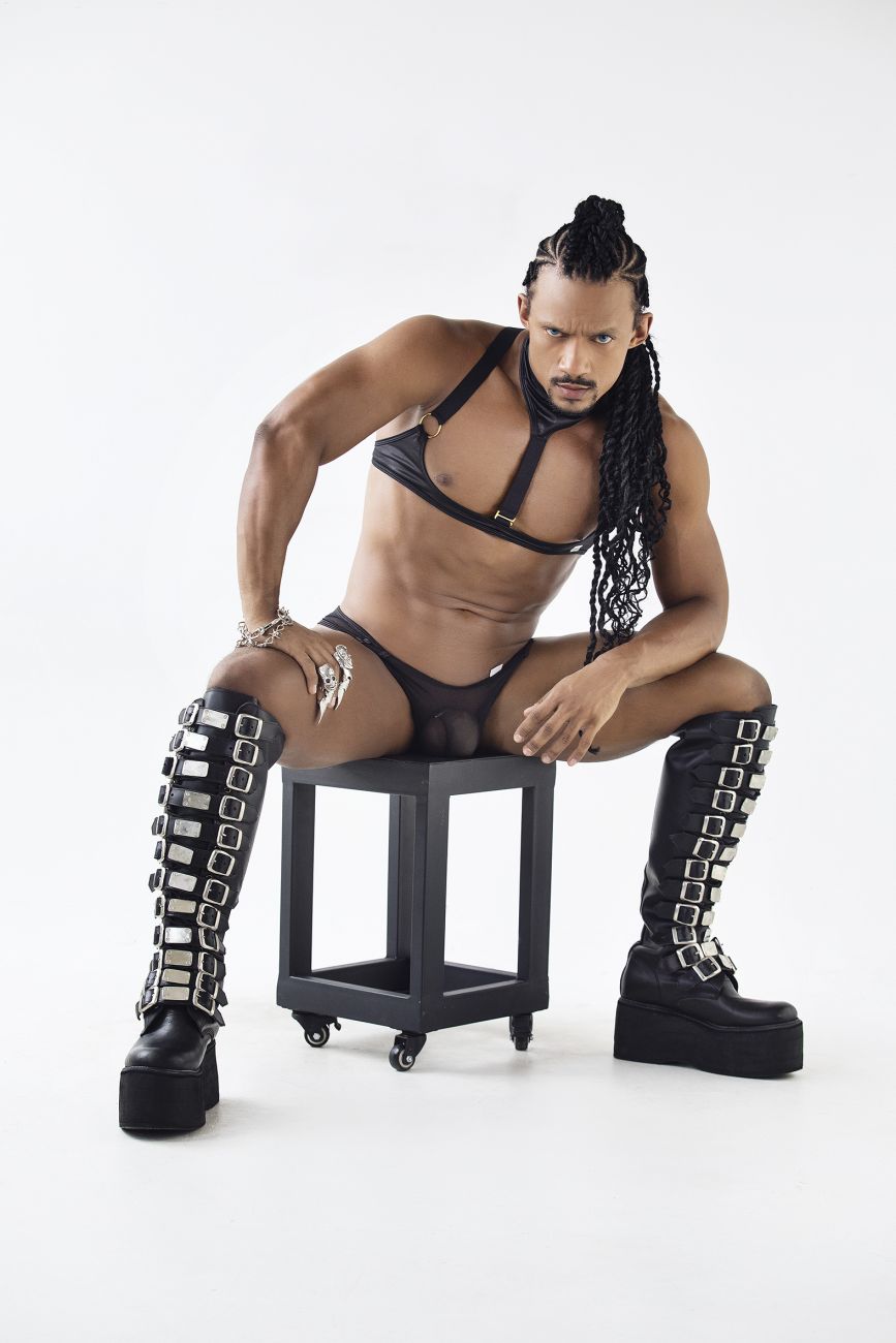CandyMan Men's Underwear 99809 Mesh Harness Color Black