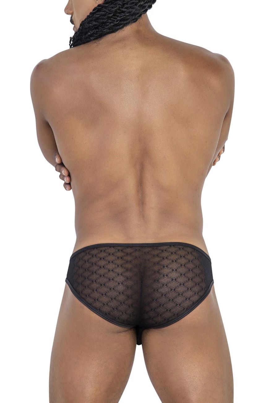 CandyMan Men's Underwear 99812 Sheer Lace Mesh Men's Briefs Black