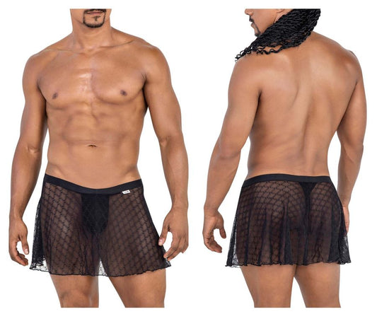 CandyMan Men's Underwear 99813 Mesh Skirt Color Black