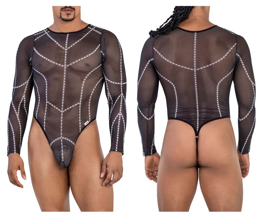 CandyMan Men's Underwear 99816 Mesh Bodysuit Color Black
