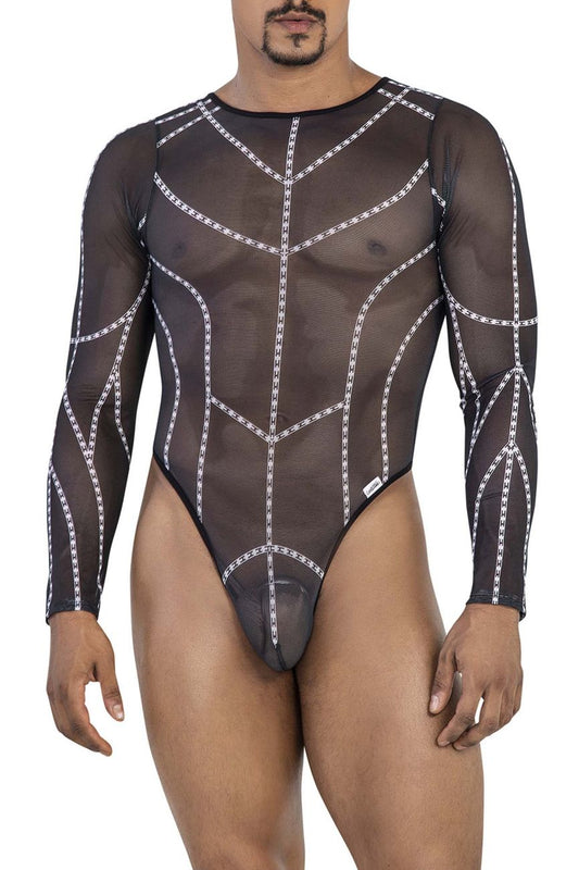 CandyMan Men's Underwear 99816 Mesh Bodysuit Color Black