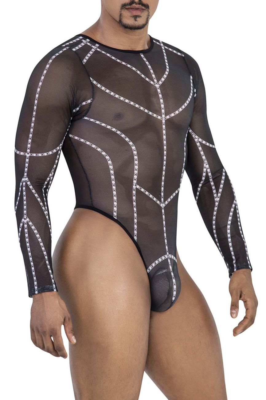 CandyMan Men's Underwear 99816 Mesh Bodysuit Color Black
