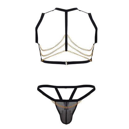 CandyMan Men's Underwear 99818 Two Piece Outfit Color Black
