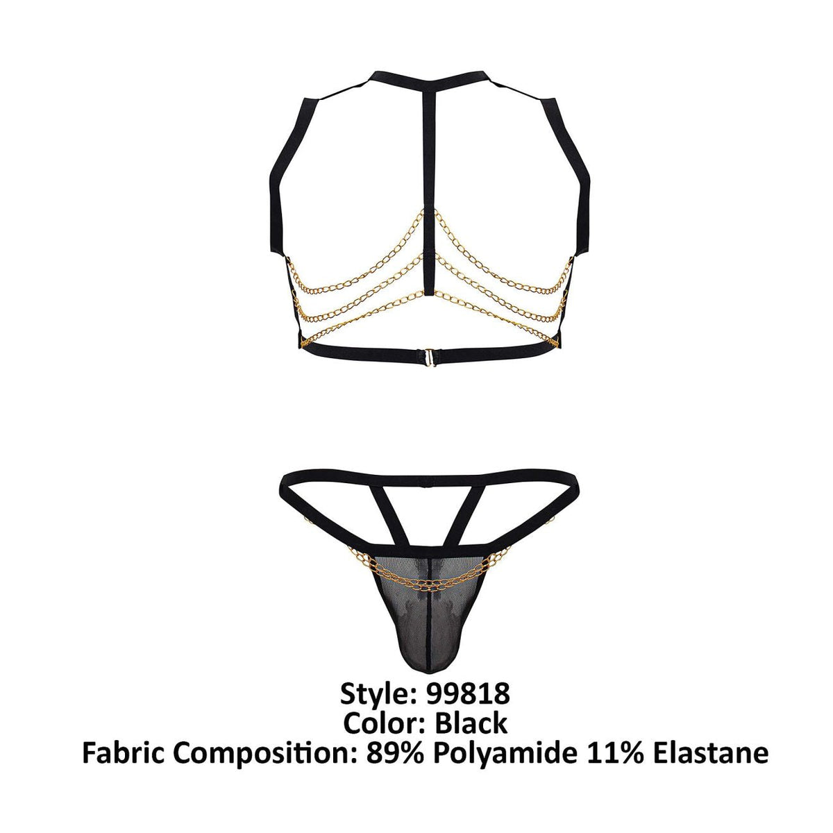 CandyMan Men's Underwear 99818 Two Piece Outfit Color Black