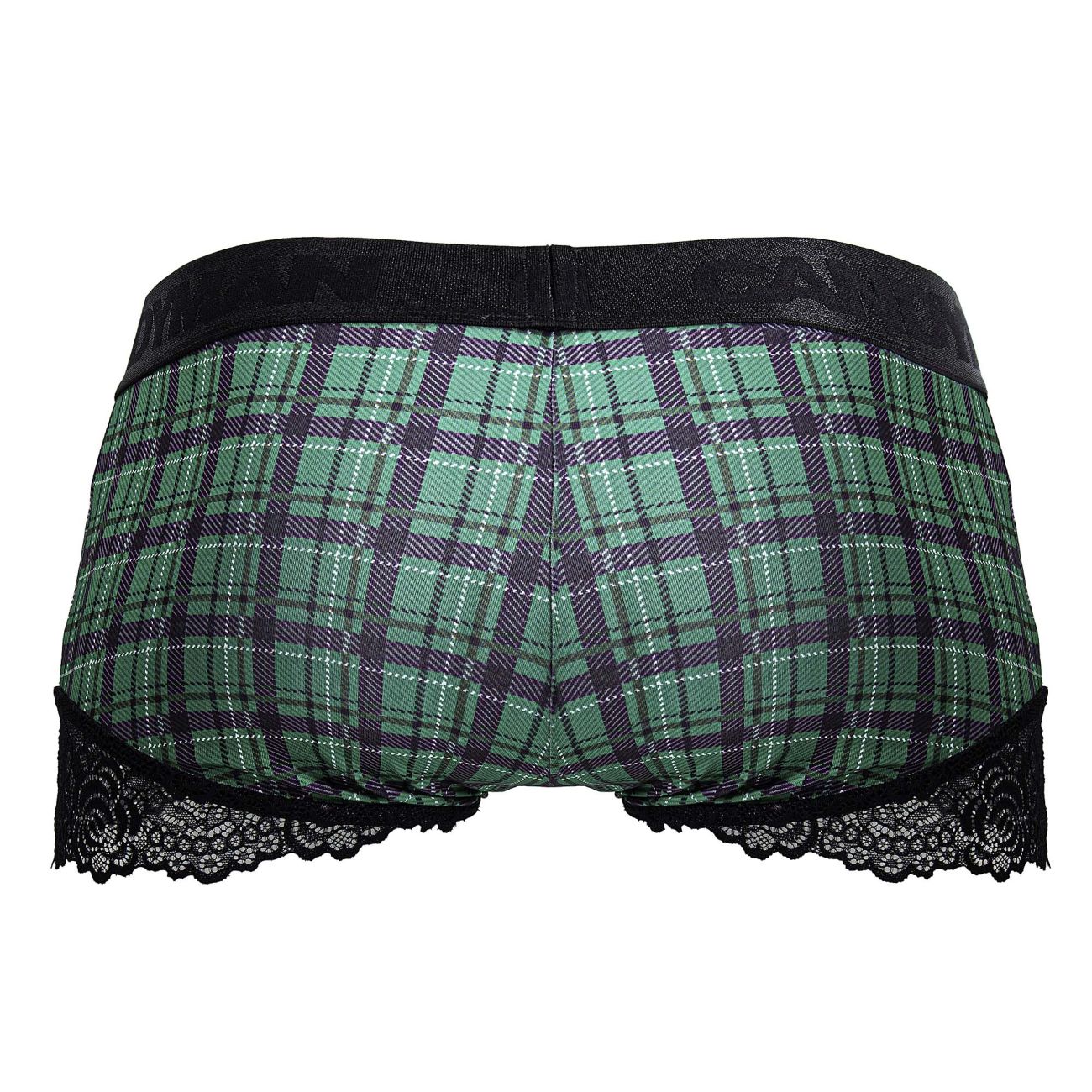 CandyMan Men's Underwear 99821 Back to School Trunks Color Green Plaid