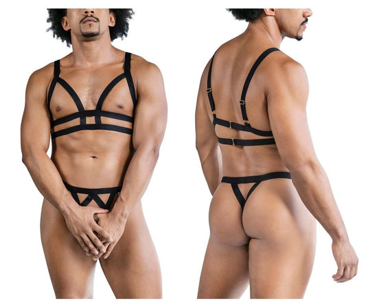 CandyMan Men's Underwear 99822 Two Piece Outfit Color Black