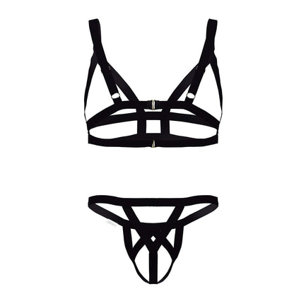 CandyMan Men's Underwear 99822 Two Piece Outfit Color Black