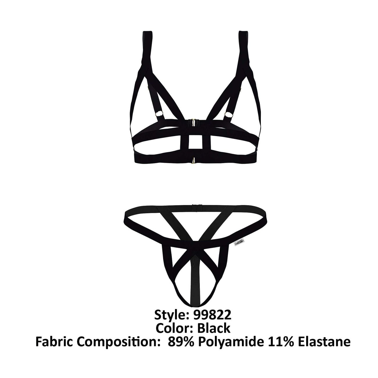 CandyMan Men's Underwear 99822 Two Piece Outfit Color Black