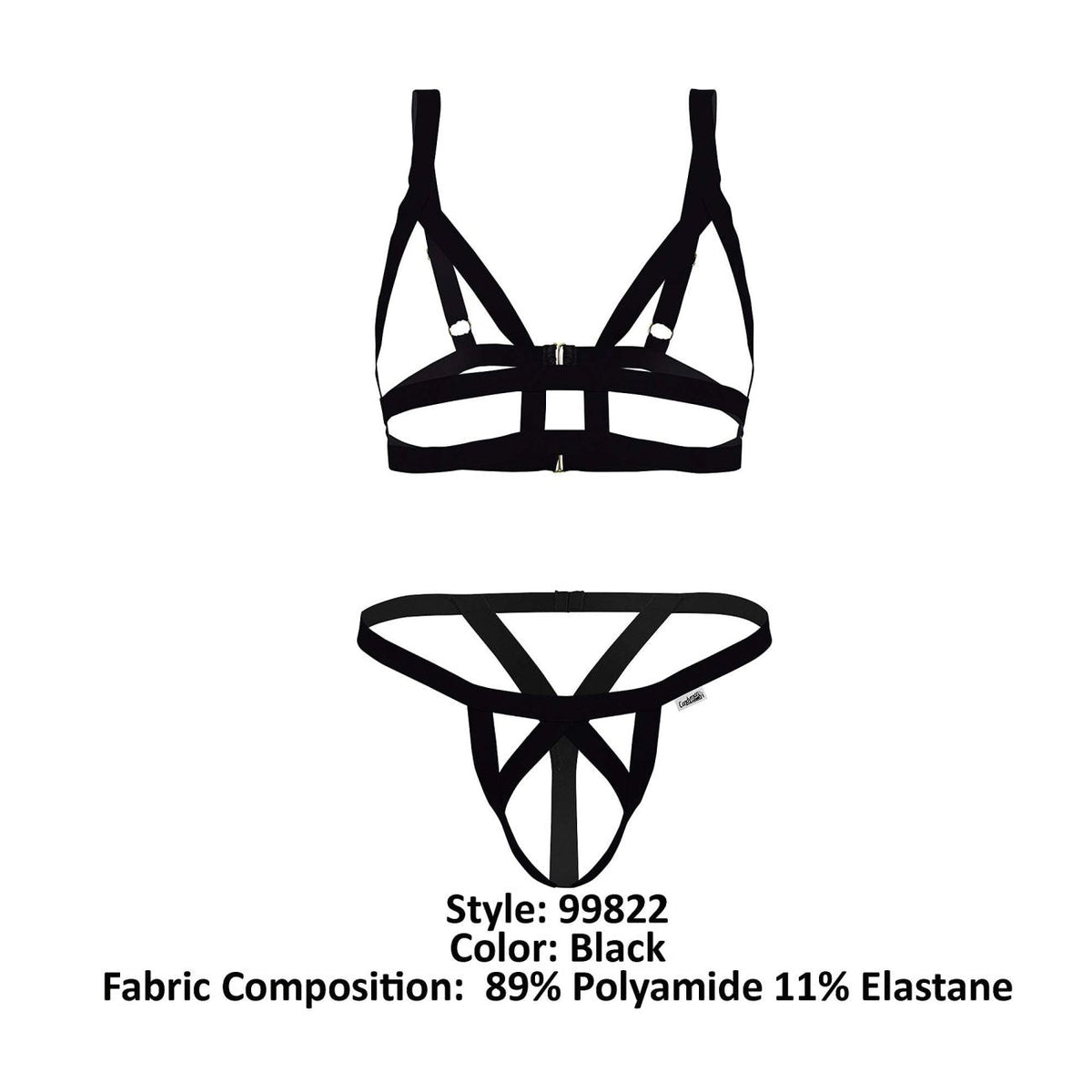 CandyMan Men's Underwear 99822 Two Piece Outfit Color Black