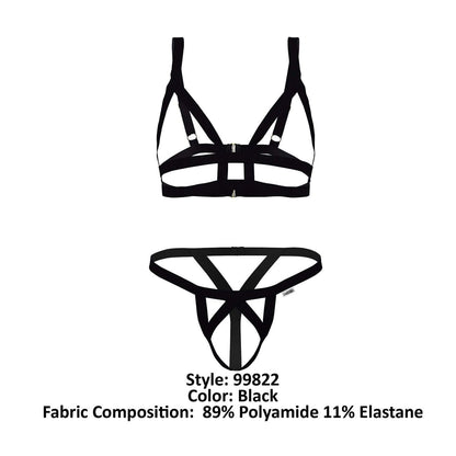 CandyMan Men's Underwear 99822 Two Piece Outfit Color Black