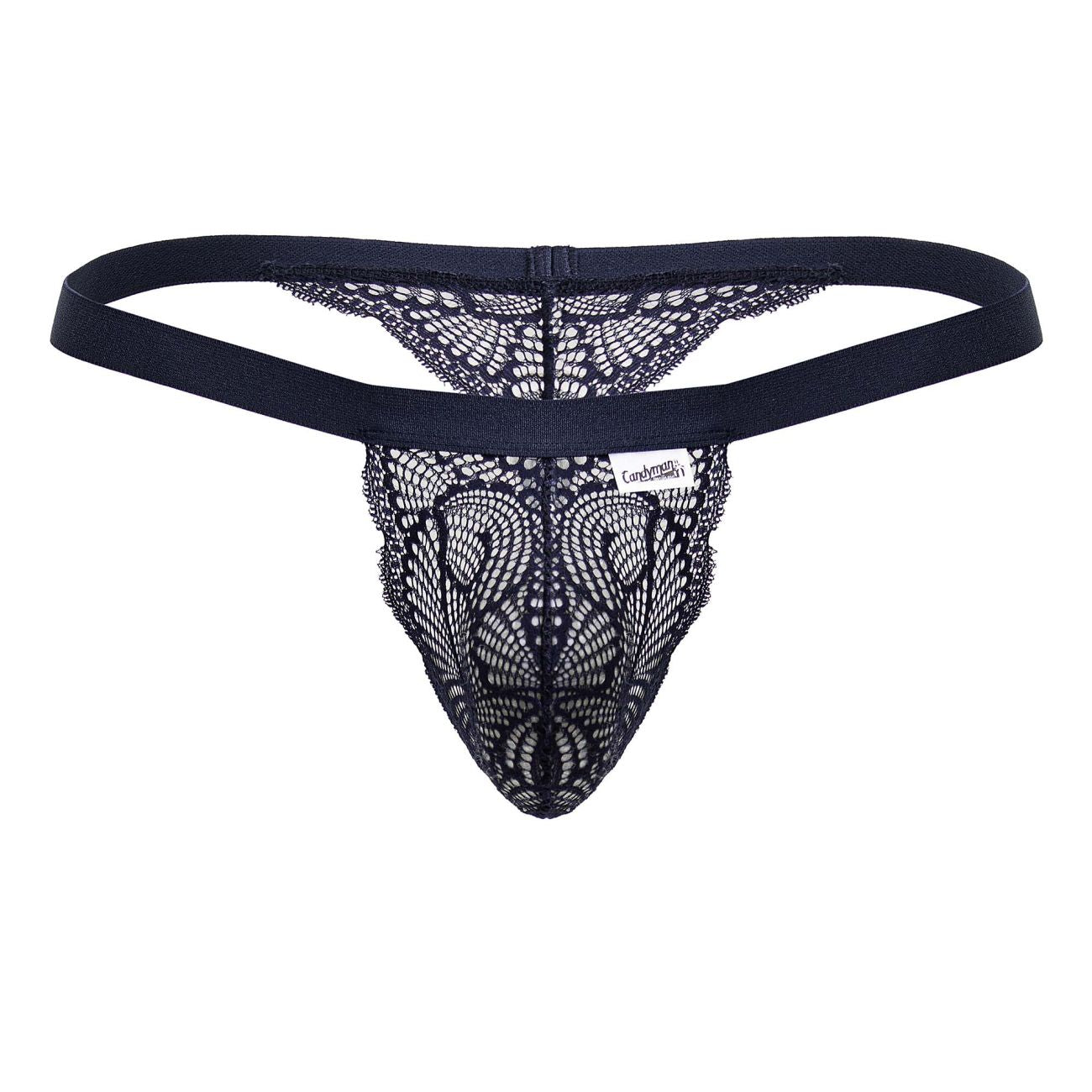 CandyMan Men's Underwear 99823 Lace Thongs Color Blue
