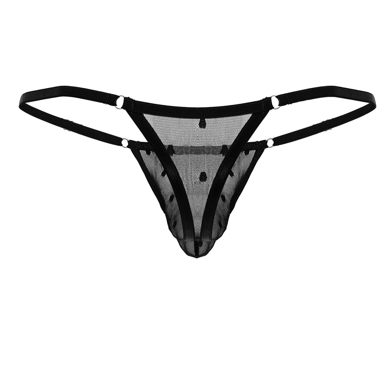 CandyMan Men's Underwear 99824 Mesh Thongs Color Black