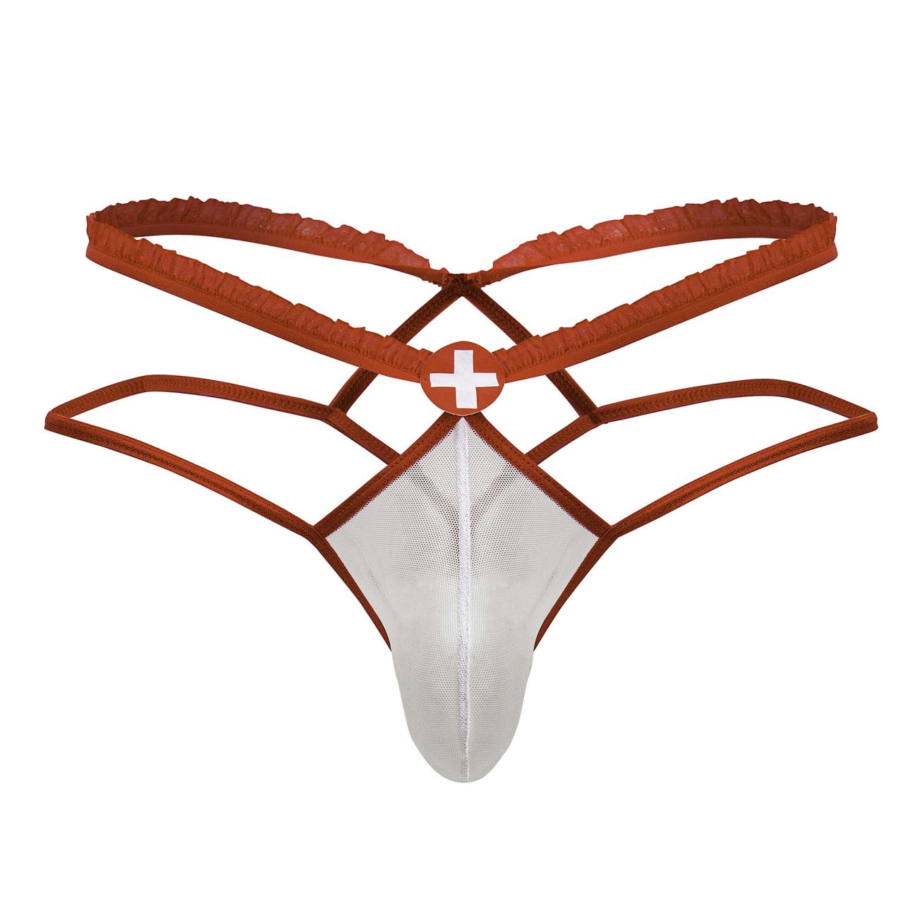 CandyMan Men's Underwear 99833 Murse Thongs Color Red-White