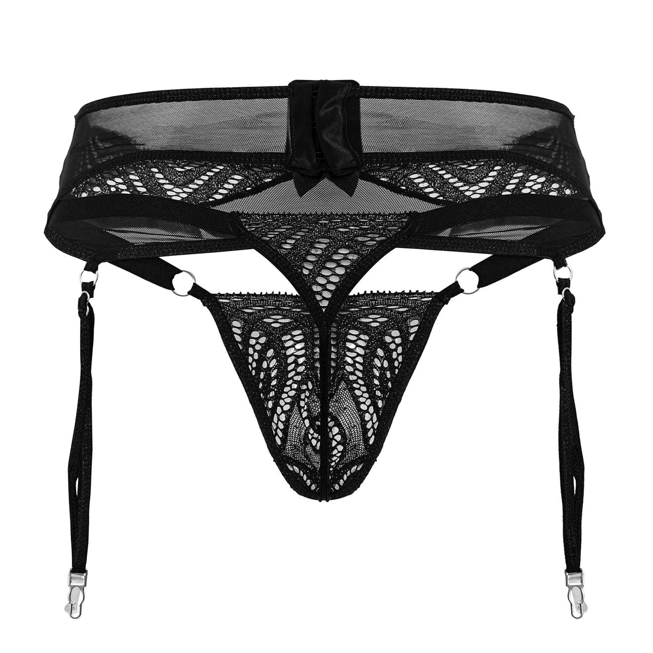 CandyMan Men's Underwear 99837 Lace-Garter Outfit Color Black