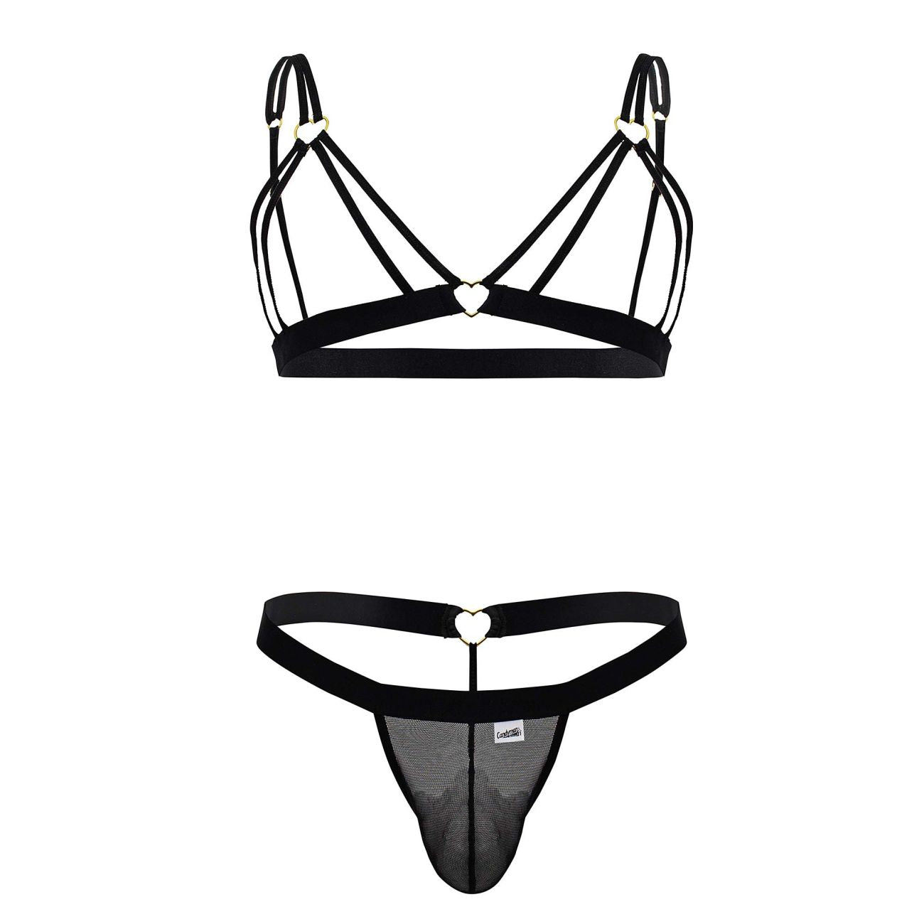 CandyMan Men's Underwear 99838 Two Piece Outfit Color Black