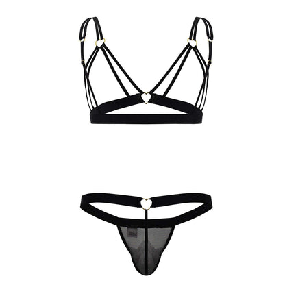 CandyMan Men's Underwear 99838 Two Piece Outfit Color Black