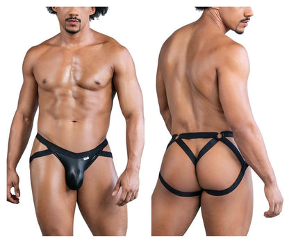 CandyMan Men's Underwear 99840 Crisscross Thongs Color Black