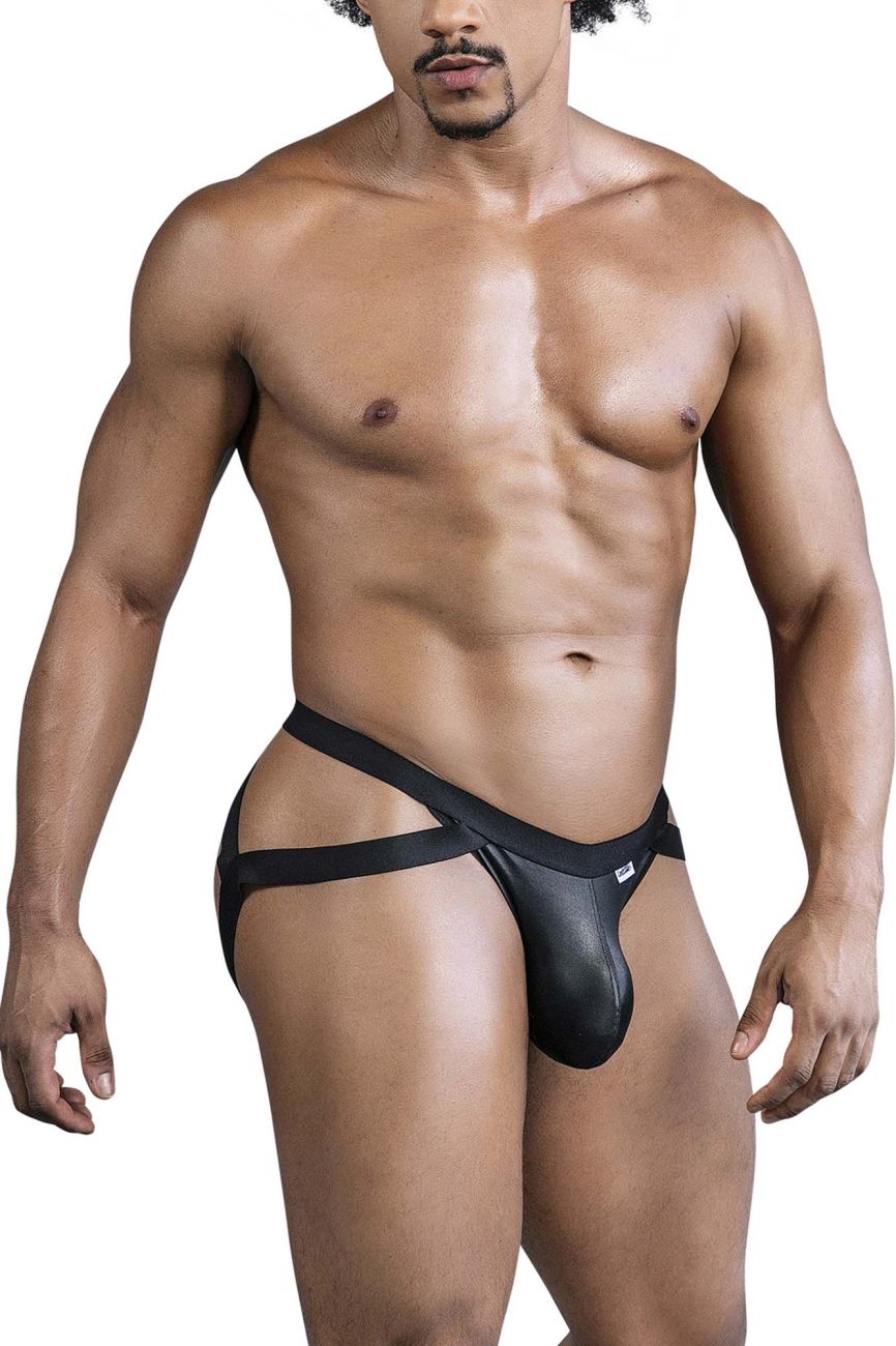 CandyMan Men's Underwear 99840 Crisscross Thongs Color Black