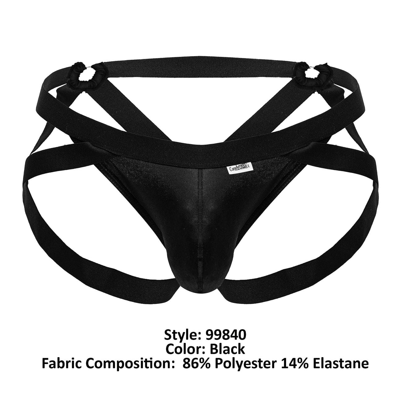 CandyMan Men's Underwear 99840 Crisscross Thongs Color Black