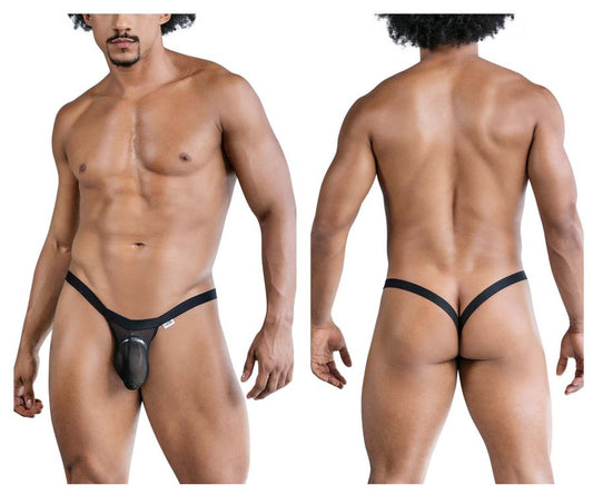 CandyMan Men's Underwear 99841 Mesh Thongs Color Black